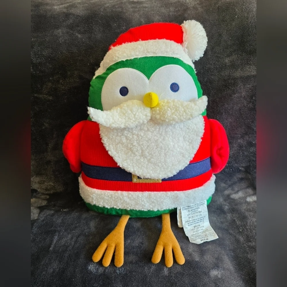 NWT 2024 Target Wondershop FEATHERLY FRIENDS Bird Dressed as Santa Throw Pillow
